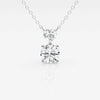 Lab Grown 3.05 CT Round & Heart Cut Diamond Minimalist Necklace