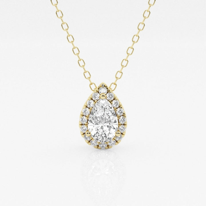 Lab Grown 1.68 CT Pear Cut Diamond Gothic Necklace