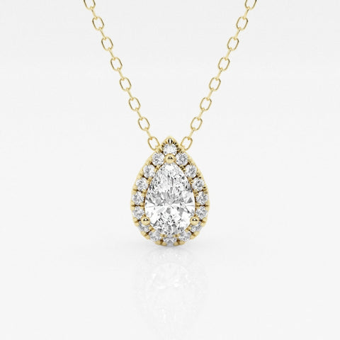 Lab Grown 1.68 CT Pear Cut Diamond Gothic Necklace