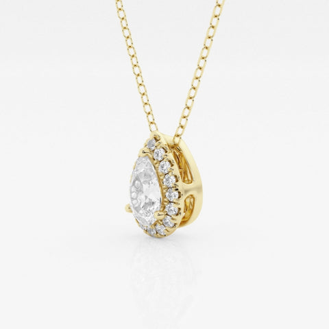 Lab Grown 1.68 CT Pear Cut Diamond Gothic Necklace