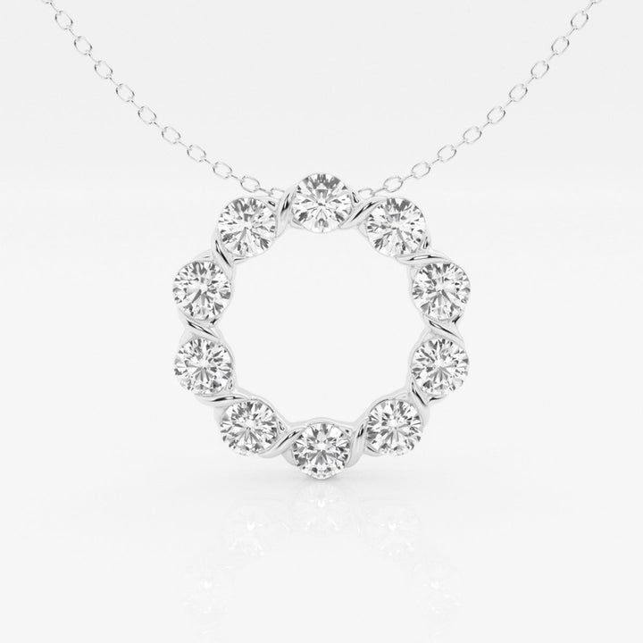Lab Grown 1.17 CT Round Cut Diamond Art Nouveau Necklace