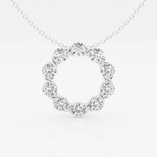 Lab Grown 1.17 CT Round Cut Diamond Art Nouveau Necklace