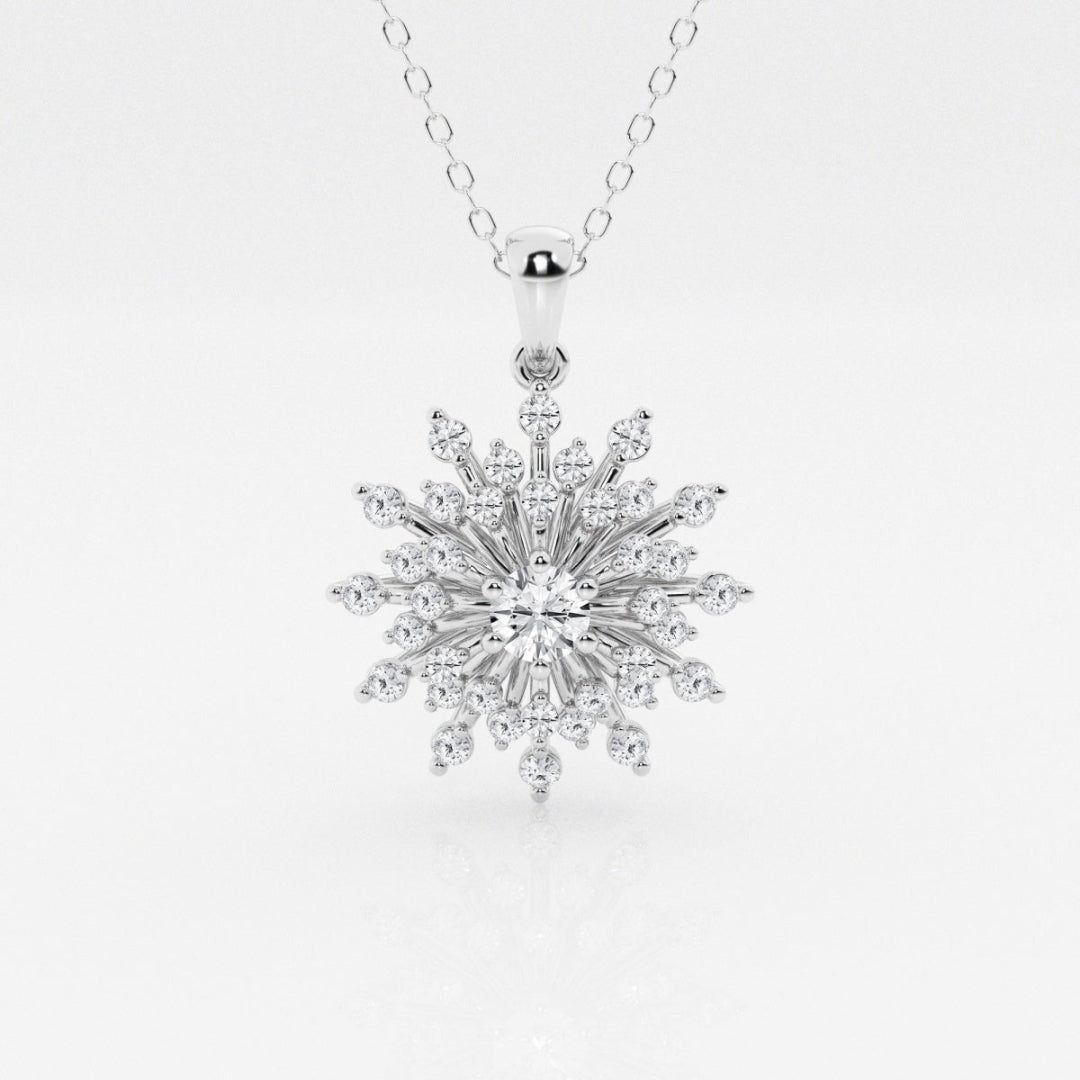 Lab Grown 2.12 CT Round Cut Diamond Victorian Necklace