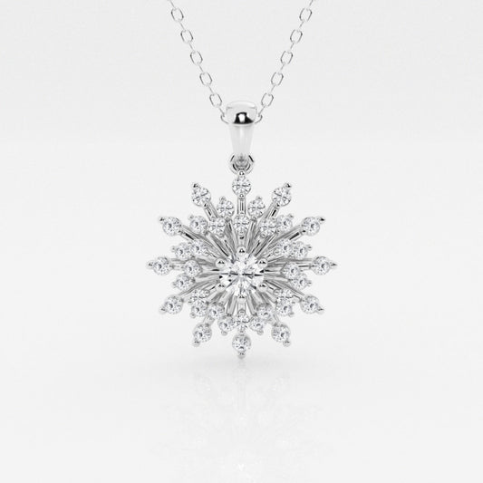 Lab Grown 2.12 CT Round Cut Diamond Victorian Necklace