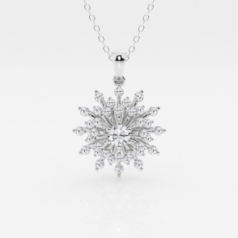 Lab Grown 2.12 CT Round Cut Diamond Victorian Necklace