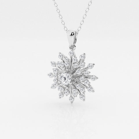 Lab Grown 2.12 CT Round Cut Diamond Victorian Necklace