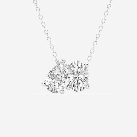 Lab Grown 2.56 CT Pear & Oval Cut Diamond Gothic Necklace