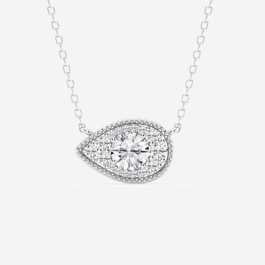 Lab Grown 3.24 CT Round Cut Diamond Mid-Century Necklace