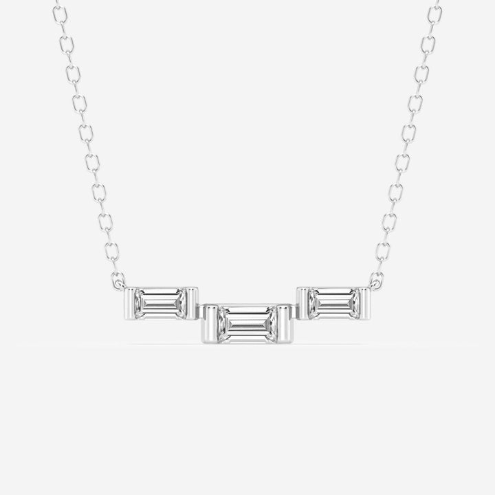 Lab Grown 1.38 CT Baguette Cut Diamond Art Deco Necklace