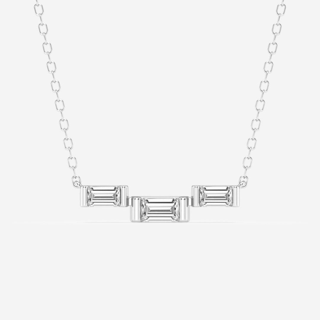 Lab Grown 1.38 CT Baguette Cut Diamond Art Deco Necklace