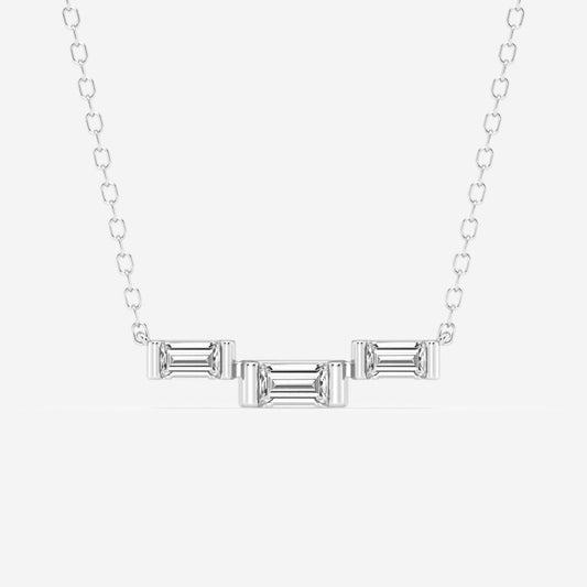 Lab Grown 1.38 CT Baguette Cut Diamond Art Deco Necklace