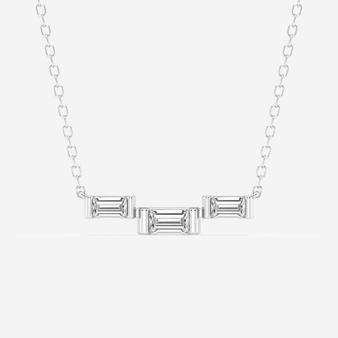 Lab Grown 1.38 CT Baguette Cut Diamond Art Deco Necklace