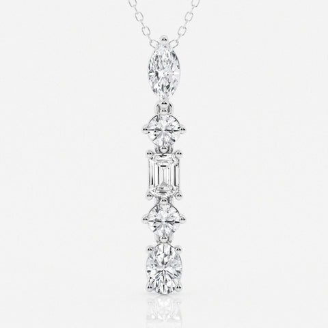 Lab Grown 2.25 CT Multi Cut Diamond Mid-Century Necklace