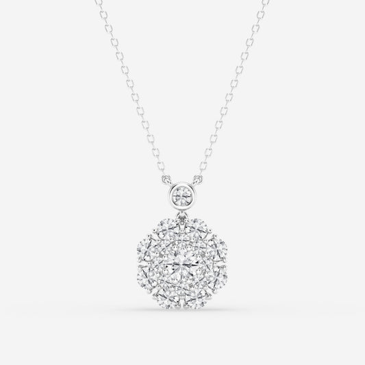 Lab Grown 1.90 CT Round Cut Diamond Edwardian Necklace