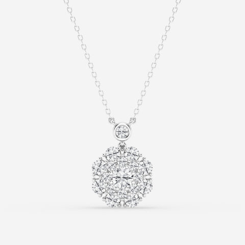 Lab Grown 1.90 CT Round Cut Diamond Edwardian Necklace