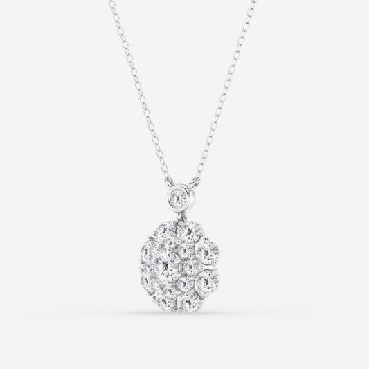 Lab Grown 1.90 CT Round Cut Diamond Edwardian Necklace