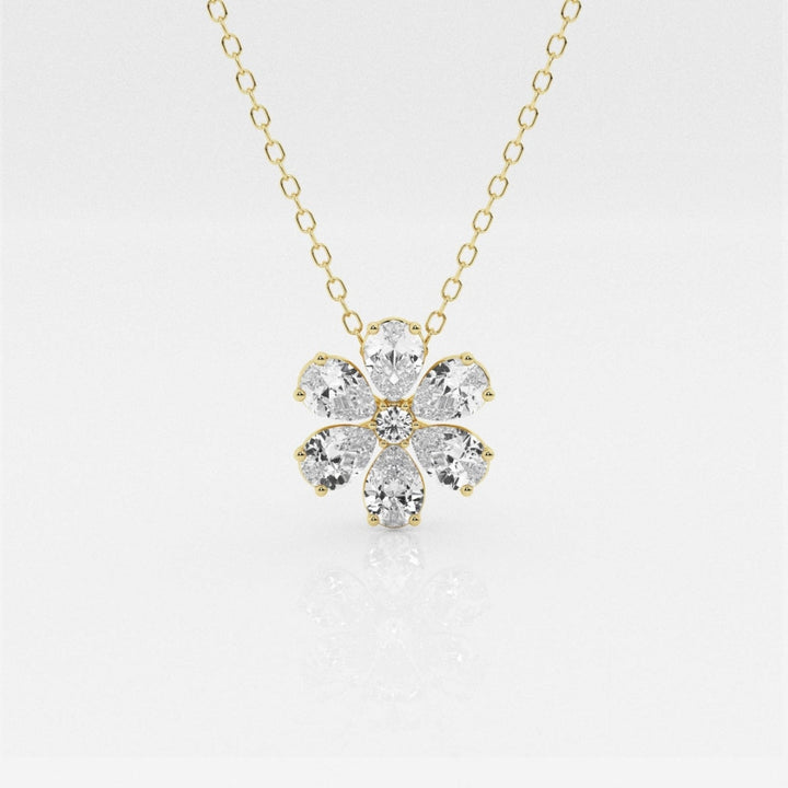 Lab Grown 1.93 CT Pear Cut Diamond Gothic Necklace