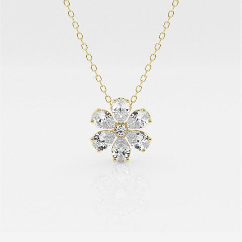 Lab Grown 1.93 CT Pear Cut Diamond Gothic Necklace