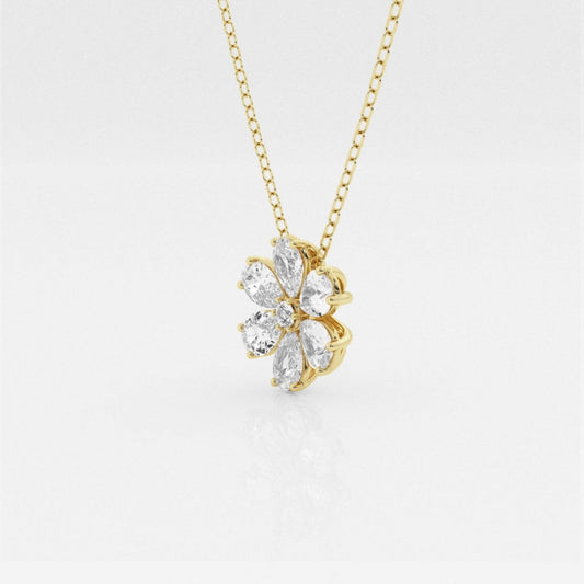 Lab Grown 1.93 CT Pear Cut Diamond Gothic Necklace