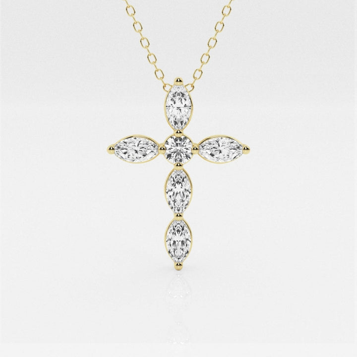 Lab Grown 1.18 CT Marquise Cut Diamond Art Deco Necklace