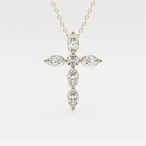 Lab Grown 1.18 CT Marquise Cut Diamond Art Deco Necklace