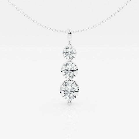 Lab Grown 1.10 CT Round Cut Diamond Art Deco Necklace