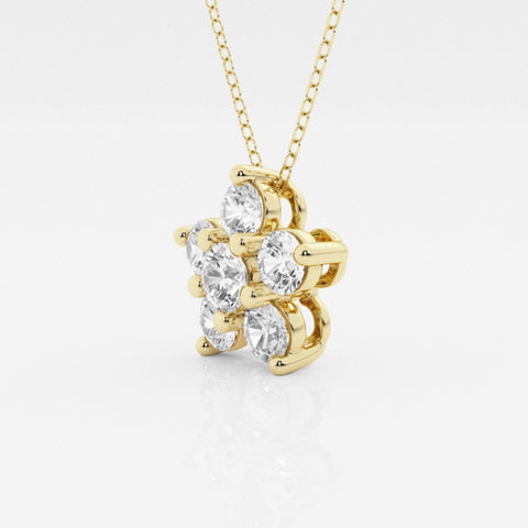 Lab Grown 1.17 CT Round Cut Diamond Mid-Century Necklace