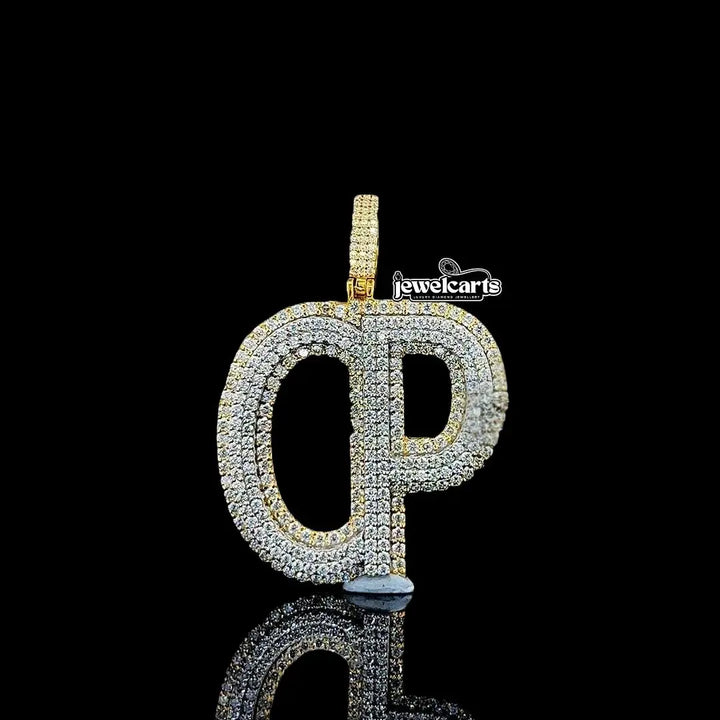 Luxe Prestige CP Moissanite Emblem Pendant in 925 Sterling Silver Front View