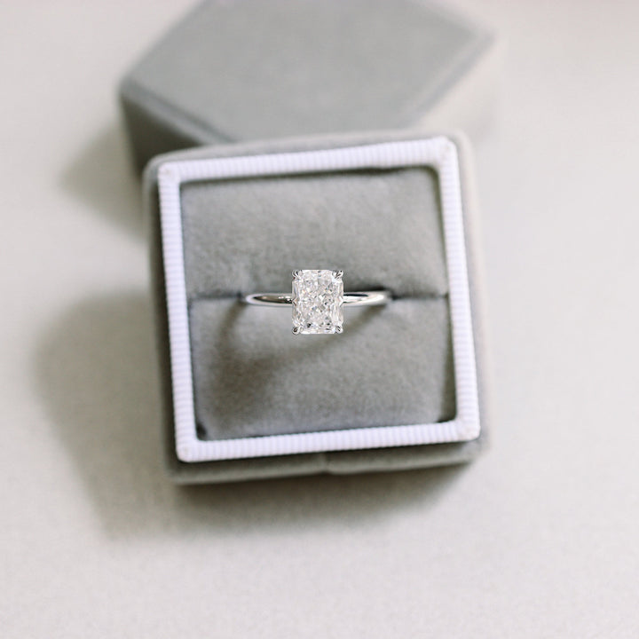 Radiant Brilliant Cut Solitaire Setting Amazing Moissanite Engagement Ring