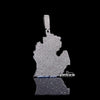 Map Masterpiece Moissanite Emblem Pendant in 925 Sterling Silver