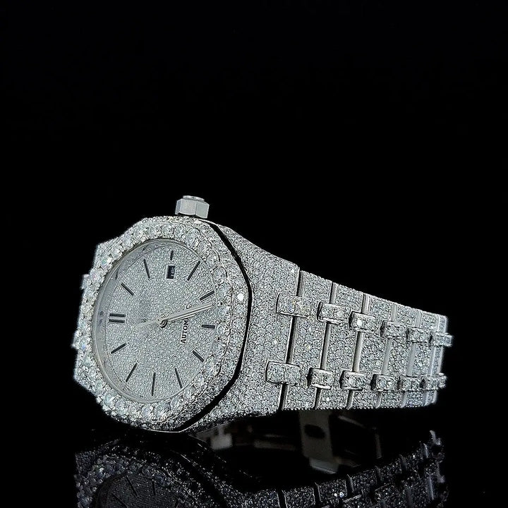 Men's AP Moissanite Watch Left Profile View