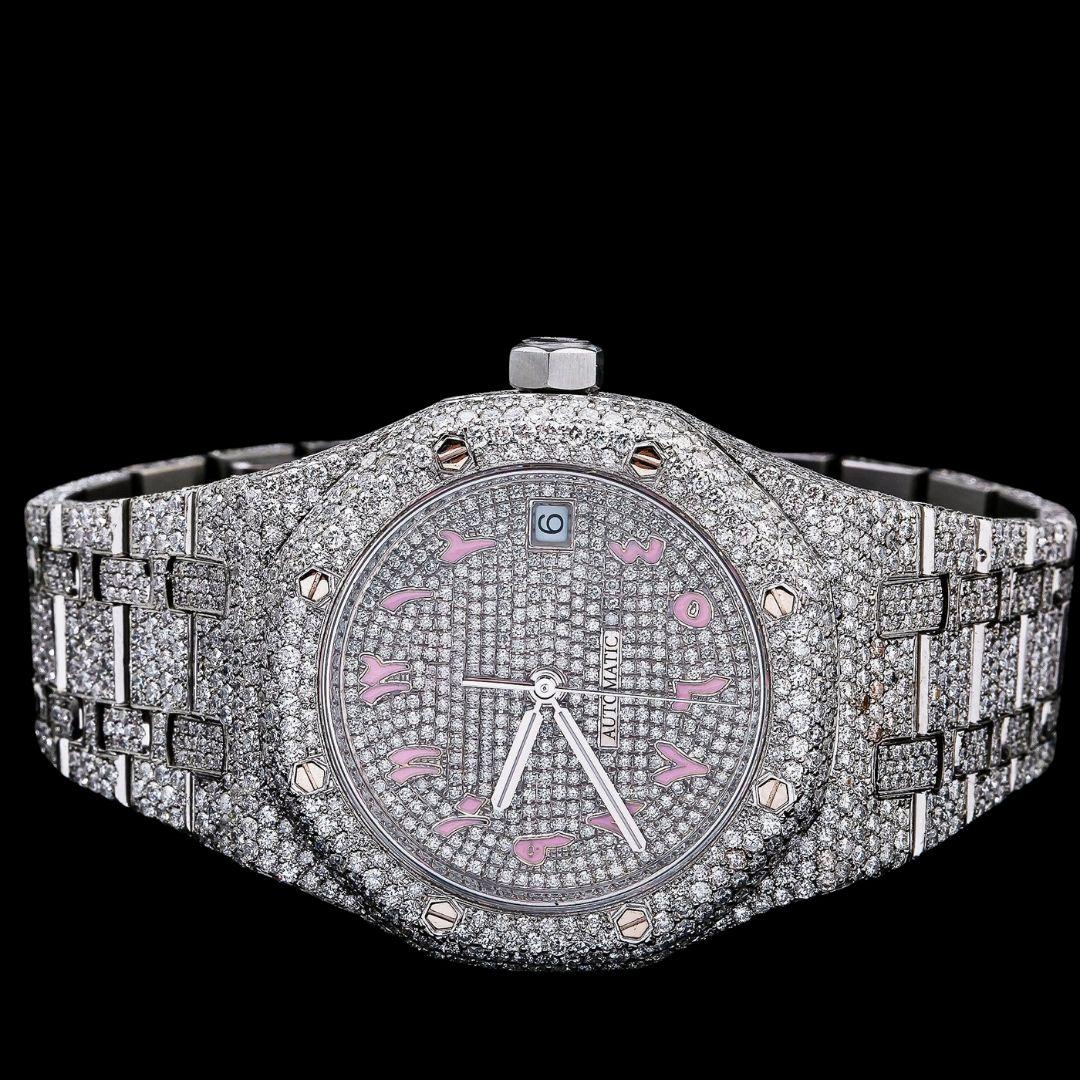 Moissanite AP Style Watch Close Up Front View