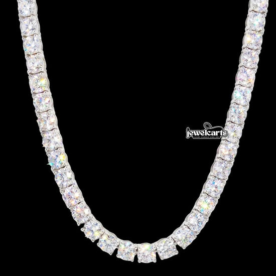 Moissanite Tennis Chain 14K Gold Front View
