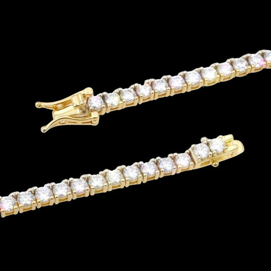 Moissanite Tennis Chain 14K Yellow Gold Clasp View