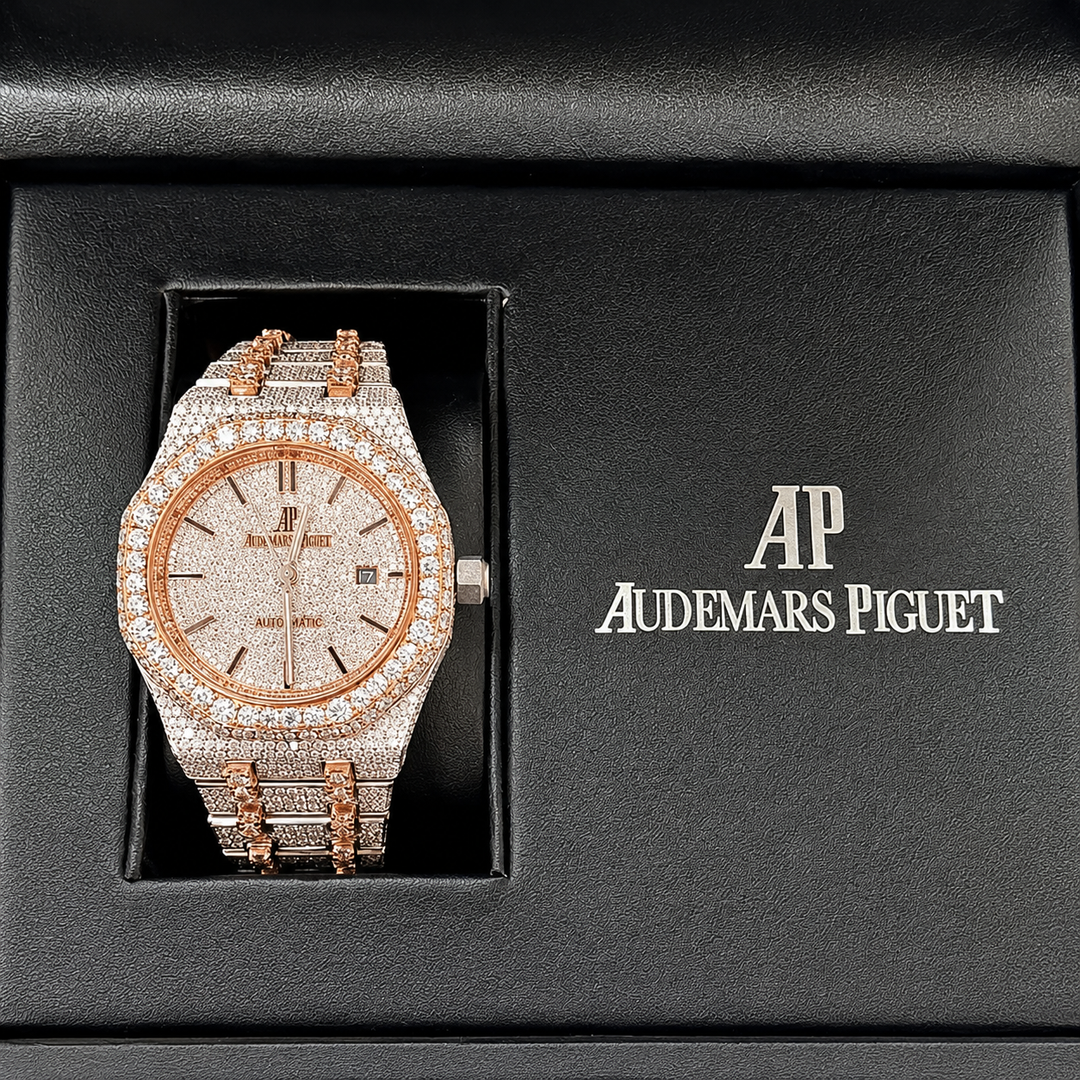 Moissanite Watch with diamond like shine on wrist