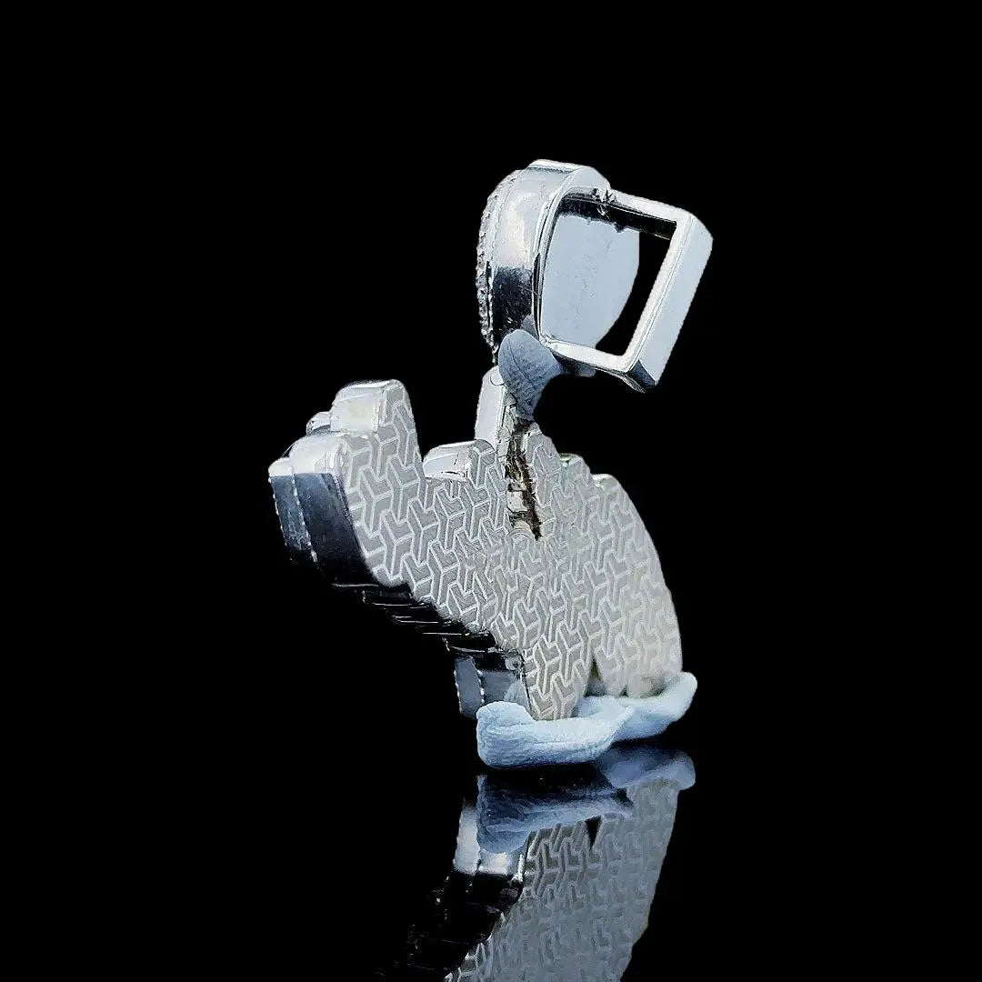Mylah Heart Signature Moissanite Pendant in 925 Sterling Silver Back Side View