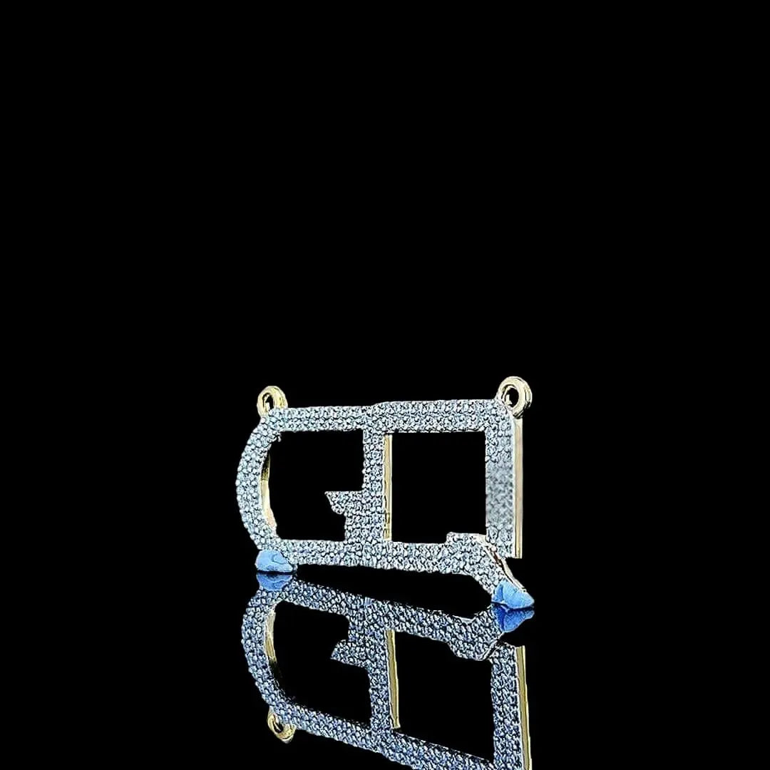 Quest Iced Moissanite Pendant in 925 Sterling Silver Left Profile View
