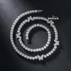Round Moissanite Butterfly Accent Tennis Necklace in 14K White Gold
