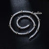Round Moissanite Geometric Accent Tennis Necklace in 14K White Gold