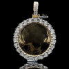 Royal Halo Round Moissanite Pendant in 925 Sterling Silver