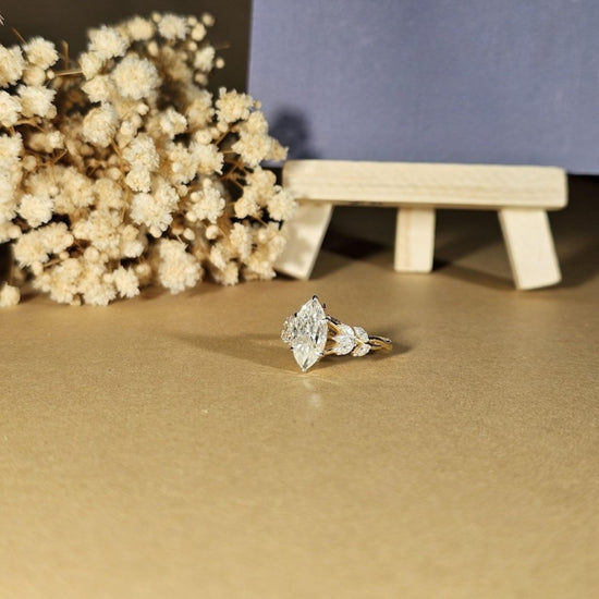Nature Inspired Marquise Cut Engagement Ring