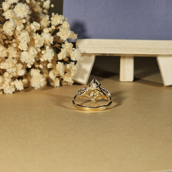 Nature Inspired Marquise Cut Engagement Ring