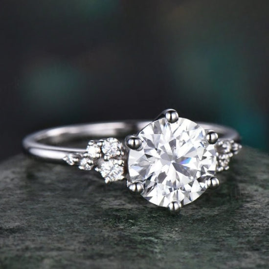 Round Cut 2.03 Ct Simulated Diamond Vintage Ring
