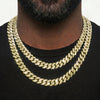 14K Yellow Gold VVS Moissanite Cuban Necklace Stack