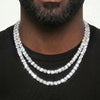 925 Sterling Silver VVS Moissanite Tennis and Cuban Chain Stack